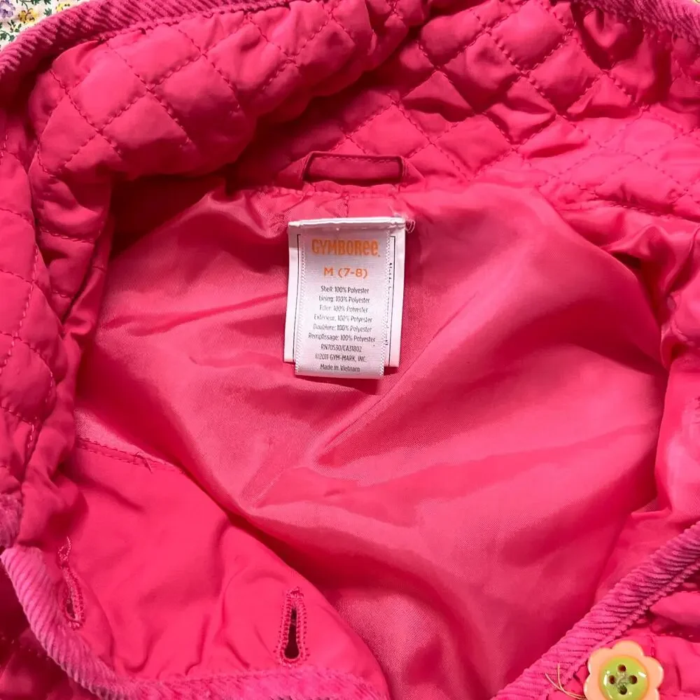GYMBOREE QUILTED PINK GIRLS COAT SIZE 7/8
